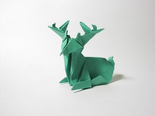Sedící jelen z Viva origami